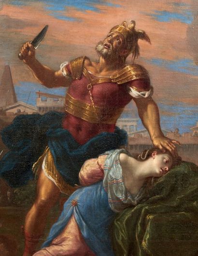 ATTRIBUÉ À THOMAS BLANCHET (1614 - 1689) 
Le sacrifice d'Iphigénie
Sur sa toile d'origine
H_172...