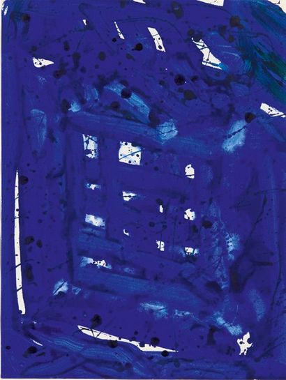 SAM FRANCIS (1923-1974) Untitled, 1977 Acrylique sur papier. Cachet de la signature...