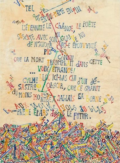 Jean CORTOT (né en 1925) «Tel qu'en lui même, enfin», Mallarmé (Poème épars), 1991
Aquarelle...