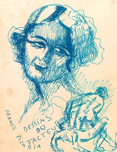 Francis PICABIA (1879-1953) Sans titre, entre 1923 et 1927 Ensemble de 8 dessins...