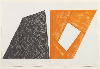 ROBERT MANGOLD (NÉ EN 1937) Gray Ellipse / Orange frame, 1989 Acrylique et crayon...