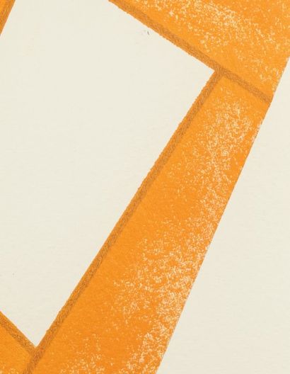 ROBERT MANGOLD (NÉ EN 1937) Gray Ellipse / Orange frame, 1989 Acrylique et crayon...