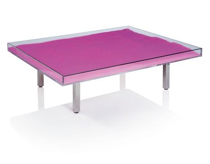 Yves KLEIN (1928-1962) Table rose, 1963
Pigment, plexiglas, verre et métal.
Signé...