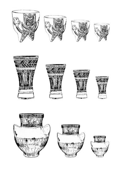 ROGER CAPRON (1922-2006) 
Vase dit «diabolo «modele «V5 «a decor de scarifications
Grès...