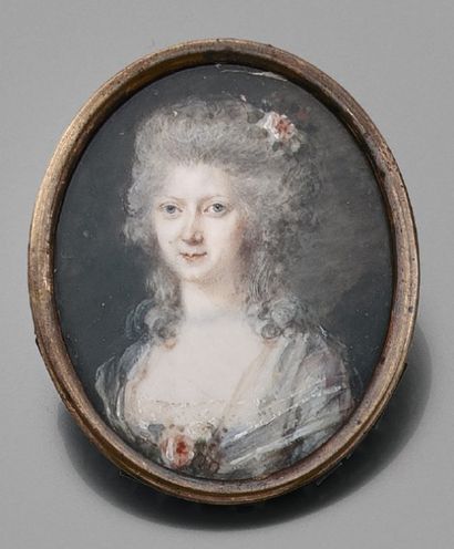PIERRE ADOLPHE HALL (BORAS 1739 - LIÈGE 1793) 
Portrait de Madame Destouches née...