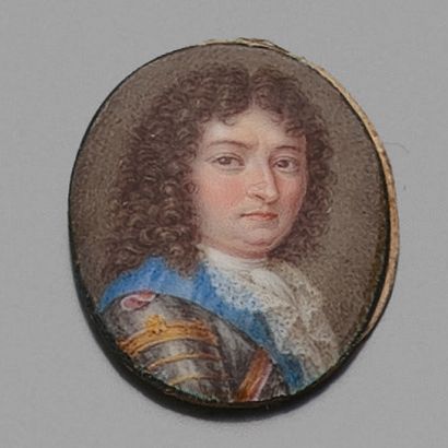 CHARLES BOIT (1663 - 1727). (ÉCOLE DE) 
Portrait d'un maréchal de France en cuirasse...