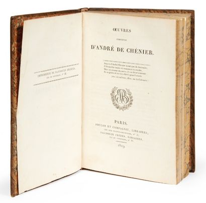 CHÉNIER (André) Oeuvres complètes. Paris, Foulon et Compagnie, Baudouin frères,1819.
In-8....