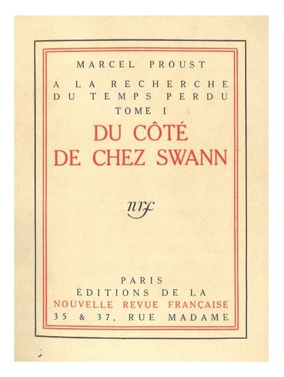 PROUST (Marcel) A la recherche du temps perdu. Paris, Gallimard, 1919-1927.
13 vol....