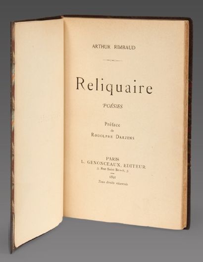 RIMBAUD (Arthur) Reliquaire. Poésies. Préface de Rodolphe
Darzens. Paris, L. Genonceaux,...
