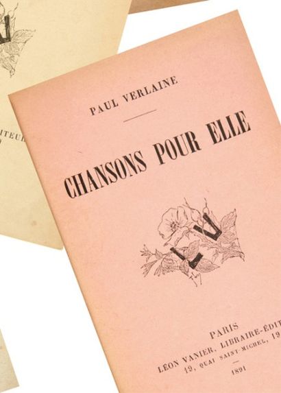 VERLAINE (Paul) Chansons pour elle.
Paris, Léon Vanier, 1891.
In-12. Demi-chagrin...