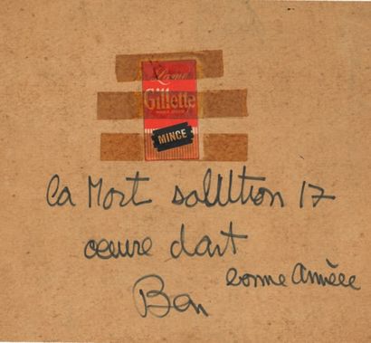 Ben VAUTIER (né en 1935) 
Lot comprenant:
- Une carte de voeux de l'année 1962.
-...