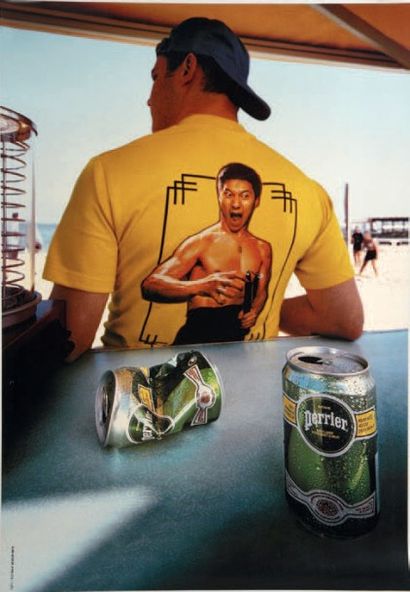 PERRIER - OGILVY Bruce Lee, 1999
Affiche entoilée.
H_170 cm 
L_116,5 cm