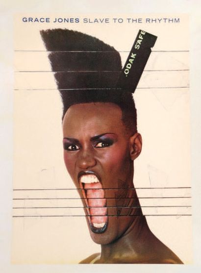 Jean-Paul Goude (né en 1940) 
Grace Jones, Slave to the rhythm, 1986
Affiche.
H_89,5...