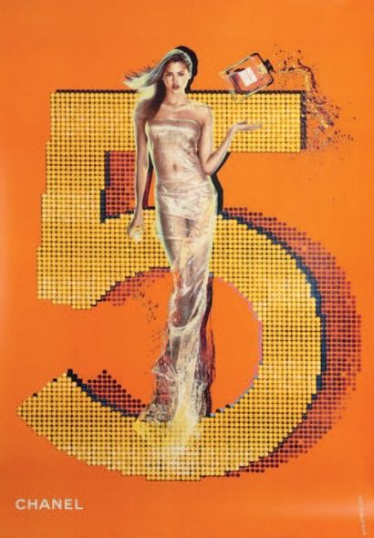 Jean-Paul Goude (né en 1940) 
Chanel N°5, 2001
Affiche.
H_165,5 cm 
L_118,5 cm