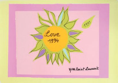 Yves SAINT LAURENT (1936-2008) 
Love, 1994
Affiche.
H_42,5 cm 
L_60 cm