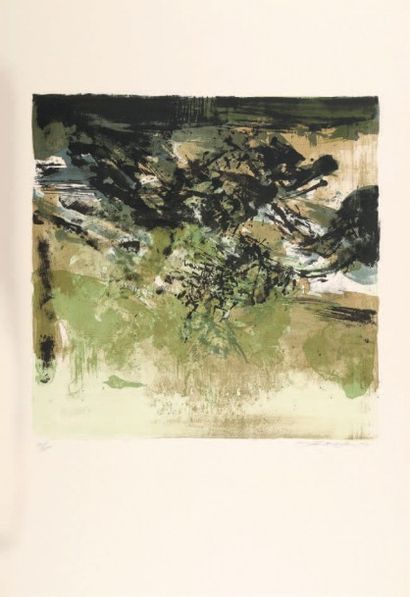 ZAO WOU-KI (1921-2013) 
Composition, circa 1975
Lithographie en couleurs.
Signée...