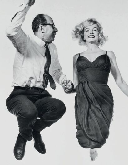 Philippe HALSMAN 
Jump series, Philippe Halsman and Marilyn Monroe, vers 1958
Tirage...