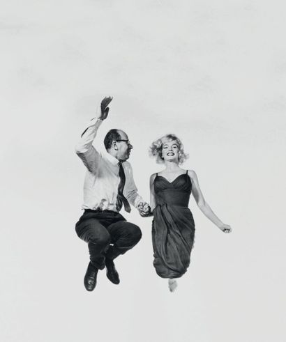 Philippe HALSMAN 
Jump series, Philippe Halsman and Marilyn Monroe, vers 1958
Tirage...