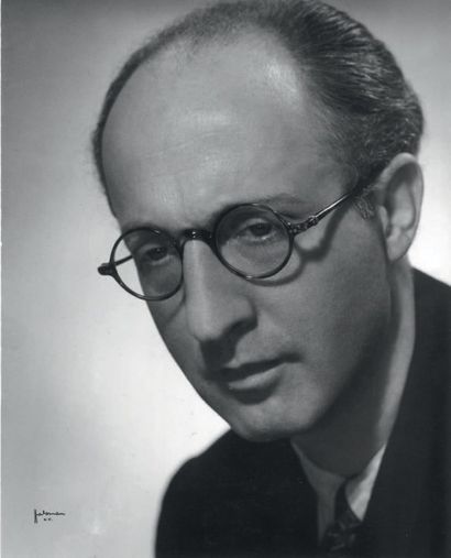 Philippe HALSMAN 
Efrem Kurtz, chef d'orchestre Russe, 1943
Tirage argentique d'époque.
Tampon...