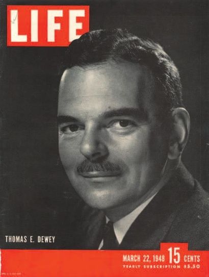 Philippe HALSMAN 
Thomas E. Dewey,
Gouverneur de New-York, 1946
Tirage argentique...