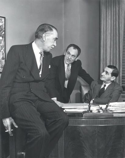 Philippe HALSMAN 
Robert Sherwood,
Moss Hart et Irving Berlin, 1949
Tirage argentique...