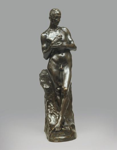 null Victor Rousseau (1865-1954) Statuette en bronze patiné représentant un homme,...