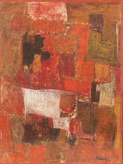 CHAFIK ABBOUD (1928-2004) Composition, 1955
Huile sur toile
Signée et datée en bas...