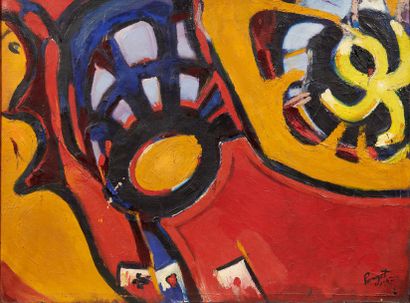 Marcel POUGET (1923-1985) Monde cosmique, 1947
Huile sur toile
Signée et datée en...