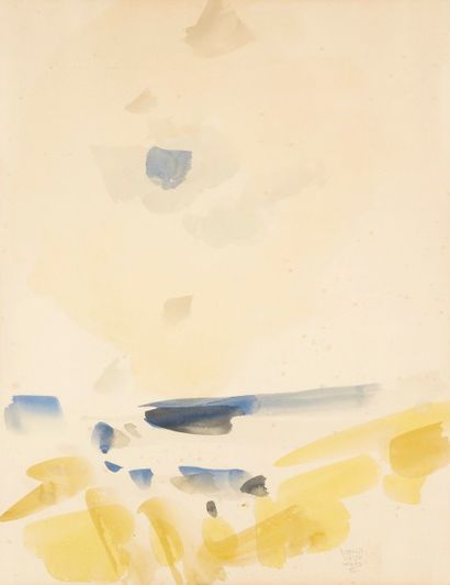 MANOLIS CALLIYANNIS (NÉ EN 1926) Composition abstraite, 1956
Aquarelle sur papier
Signée...