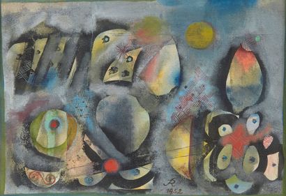 Hans Reichel (1892-1958) Composition n° 37, 1952
Aquarelle gouachée
Monogrammée et...