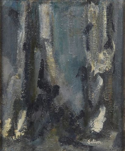 Turan SELIM (1915-1994) Composition abstraite, circa 1958
Huile sur toile
Signée...