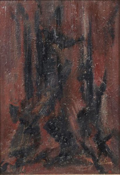 Turan SELIM (1915-1994) Composition abstraite, circa 1958
Huile sur toile
Signée...