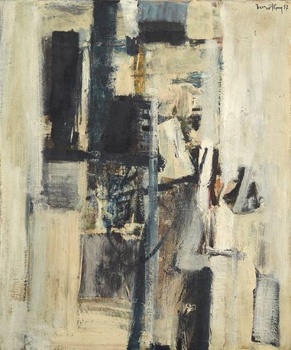ECOLE CONTEMPORAINE XXE SIÈCLE Composition abstraite, 1957
Huile sur toile
Signée...