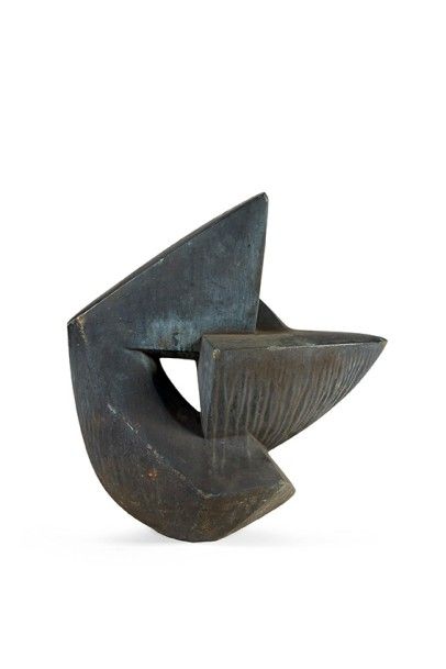 ÉCOLE MODERNE 1950 Composition abstraite
Sculpture en métal à patine verte
H_60 ...