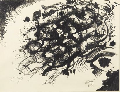 Marcel POUGET (1923-1985) Sans titre
Deux dessins au feutre noir sur papier
Signé...