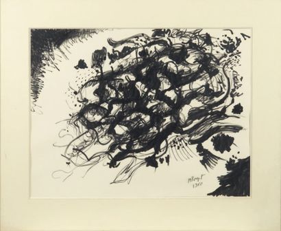 Marcel POUGET (1923-1985) Sans titre
Deux dessins au feutre noir sur papier
Signé...