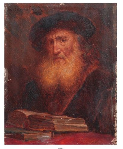 Alois Heinrich PRIECHENFRIED (1867-1953) Portrait de rabbin
Huile sur panneau
Signée...