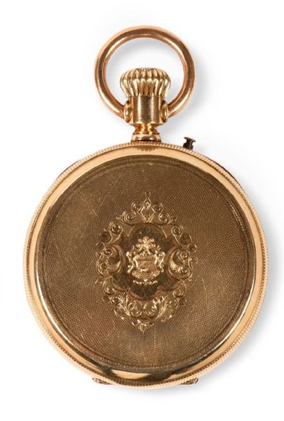 PAUL BOCH À GENÈVE 
N° 21743 VERS 1880
Grande montre de poche en or avec double lunette...