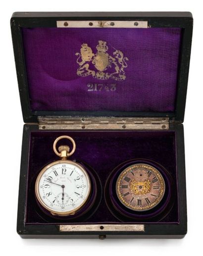 PAUL BOCH À GENÈVE 
N° 21743 VERS 1880
Grande montre de poche en or avec double lunette...