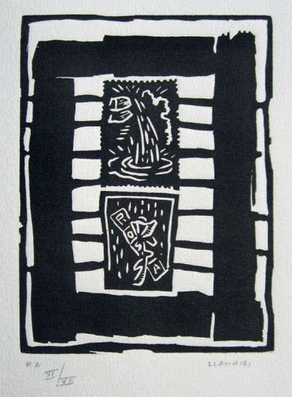 PEP LLAMBIAS (1954) 
Gravure, numérotée XI/XII, signée en bas à droite, épreuve d'artiste.
H_20...
