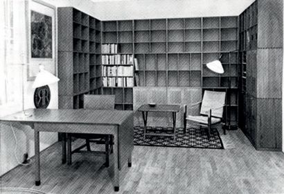 MOGENS KOCH (1898-1992) 
Suite de seize modules de bibliothèque modèle «MK 40880»
Acajou
Édition...