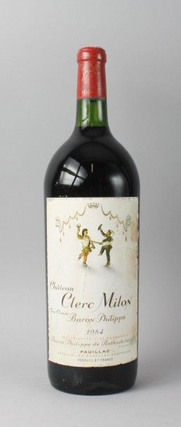 null * 1 Magnum
CHÂTEAU CLERC MILON 5ème GCC - Pauillac 1984
Étiquette tachée et...