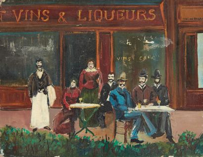 MARTIN Rolland (Né en 1926) Bois et Charbons; Vins et liqueurs
Lot de deux huiles...