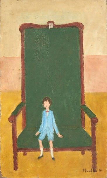 MICHEL VU Garçon assis sur un fauteuil, 1967
Huile sur toile.
Signée et datée en...