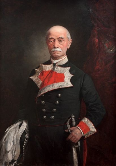 RICARDO ANCKERMAN Y RIERA (1842 - 1907) Portrait de Francesco Xavier de Rocaberti,
Comte...