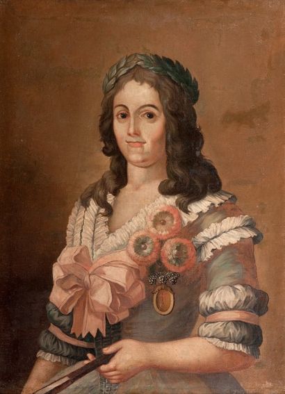École ESPAGNOLE du XVIIIe siècle Portrait présumé de Marie Louise de Bourbon, princesse...