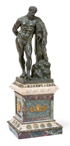 RIGHETTI Hercule Farnèse
Bronze à patine verte antique, signé, daté et situé sur...
