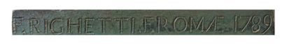 RIGHETTI Hercule Farnèse
Bronze à patine verte antique, signé, daté et situé sur...