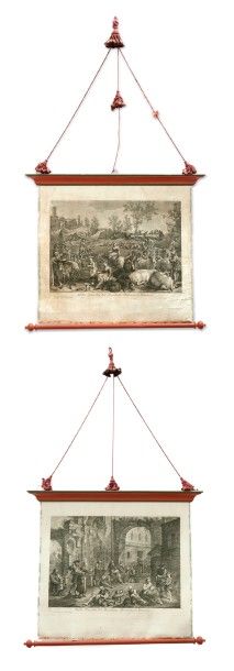 GIUSEPPE CRESPI Paire de gravures.
XVIIIe siècle.
H_34,5 cm L_48 cm
Pareja de grabados....