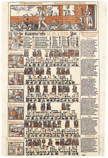 null [Das Niemand]. KALENDER uffs M.D.LXIII. Jar. [Zurich, Christoph Froschauer,1563]....